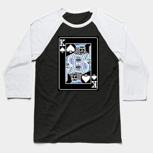 King of Spades Pixel Art Bright Negative Mode Baseball T-Shirt